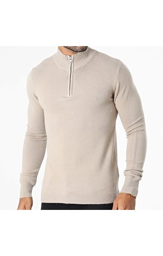 Turtleneck Met Rits - Beige Turtleneck Met Rits - Beige