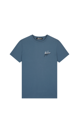 Malelions Men Split T-Shirt - Vintage Blue/White