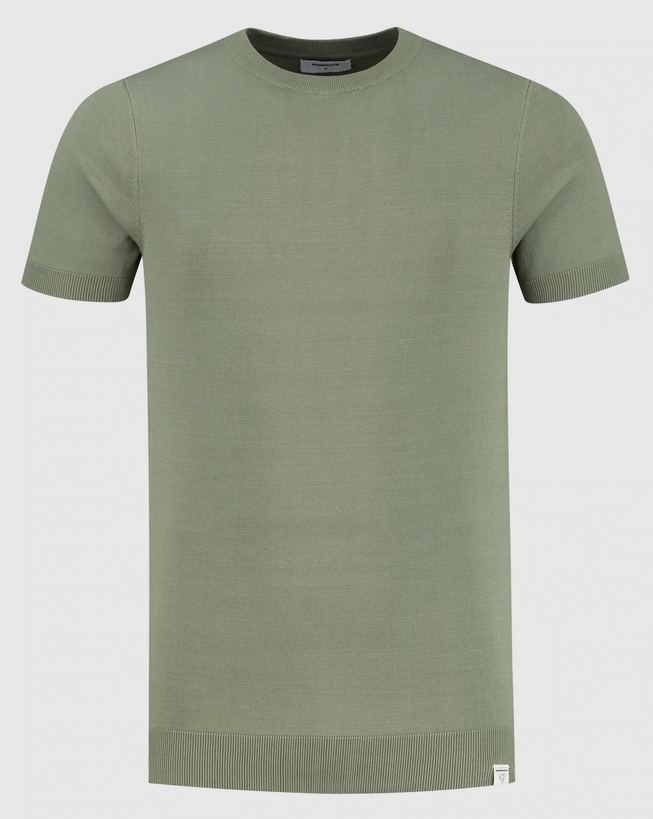 Purewhite Soft Yarn Knit T-shirt - Army 