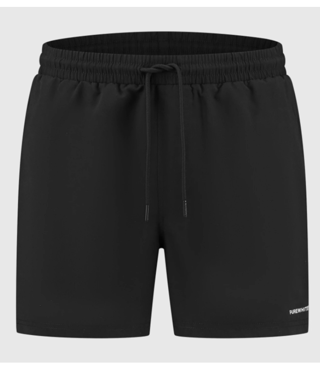 Pure Path PW Solid Logo Swim Shorts - Black