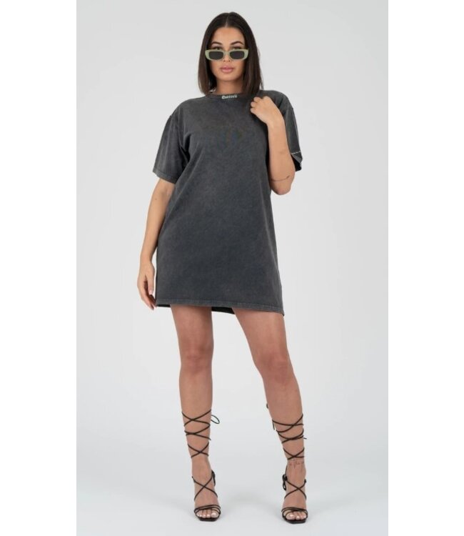 Quotrell Miami T-Shirt Dress Acid Grey/ Mint