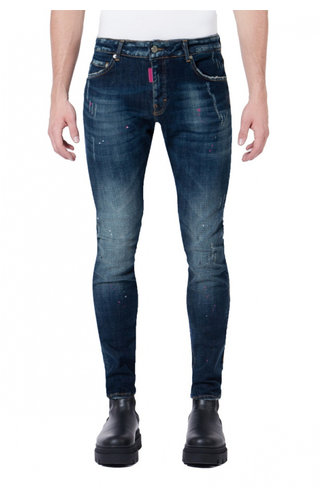 My Brand Blue Distressed Pink Spot - Denim My Brand Blue Distressed Pink Spot - Denim