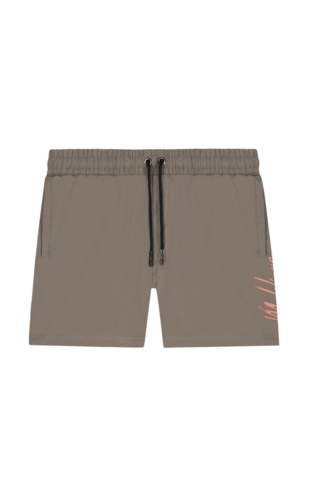 Malelions Men Signature Swimshort - Taupe/ Soft Peach Malelions Men Signature Swimshort - Taupe/ Soft Peach