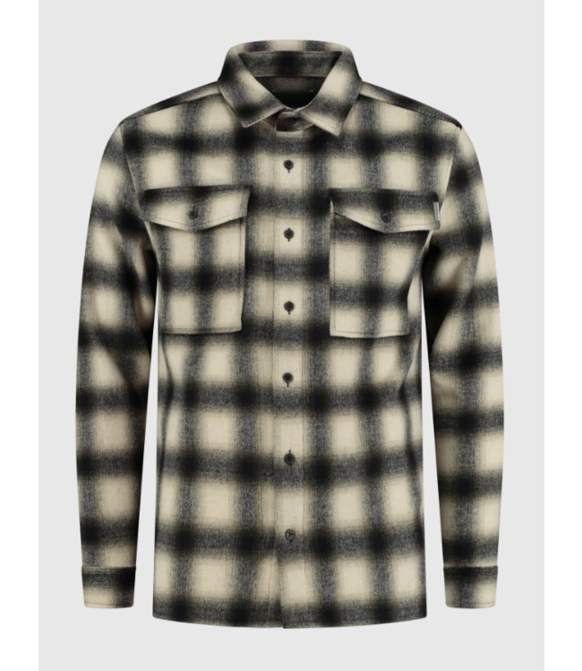 Pure Path Soft Checked Overshirt -  Off White