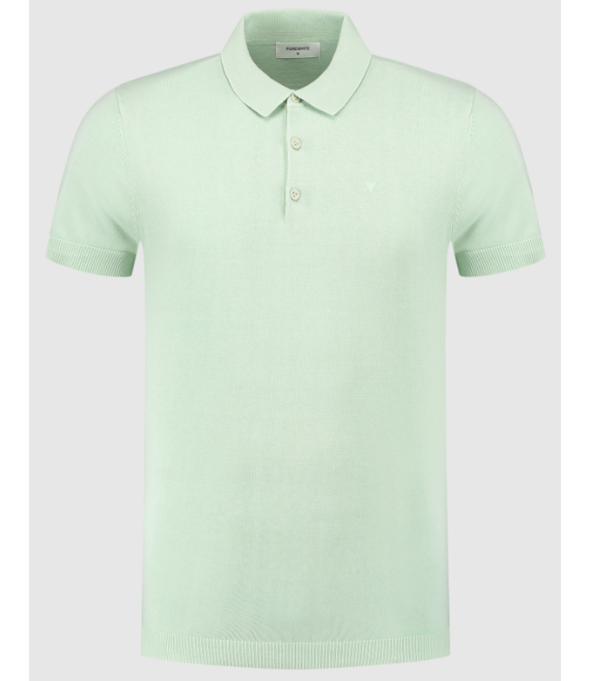 Purewhite PW 23010805 Short Sleeve Knit Polo - Mint