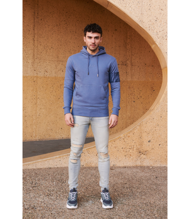 Malelions M2-SS23-01 Malelions Men Captain Hoodie - Smoke Blue