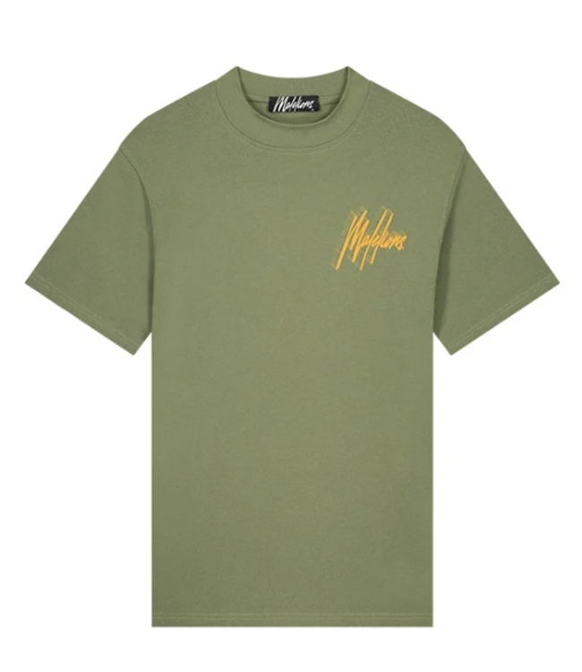 Malelions Malelions MM1-AW23-05 Men Oversized 3D Graphic T-Shirt Green/Orange