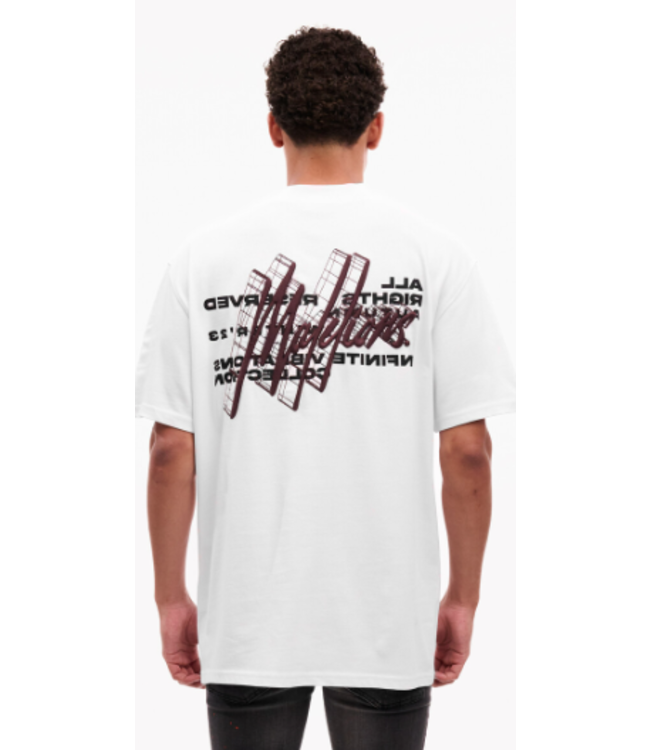 Malelions Malelions MM1-AW23-05 Men Oversized 3D Graphic T-Shirt White/Burgundy