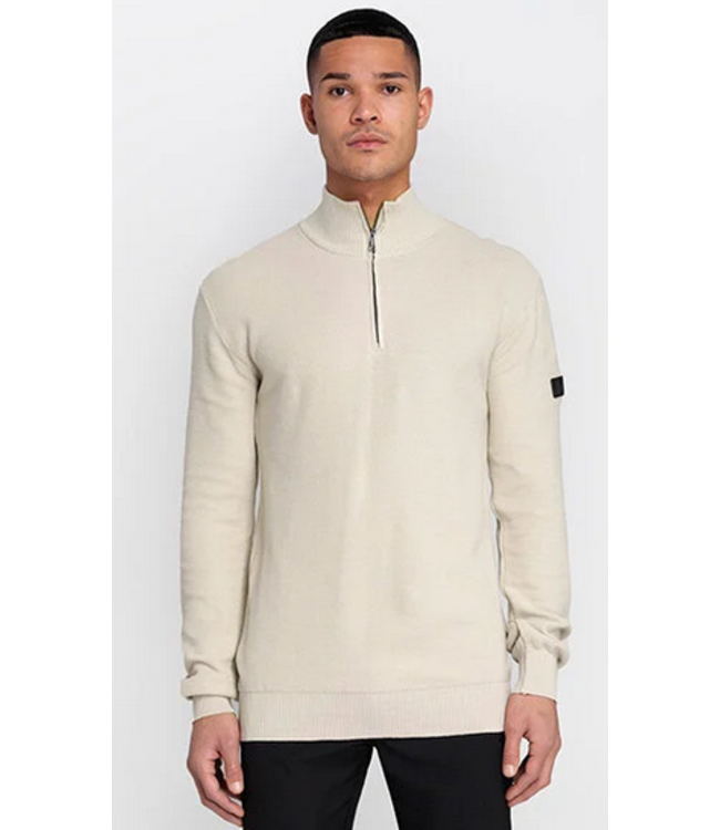 Malelions Malelions  Men Knit QuarterZip MM1-PS24-03 - Taupe