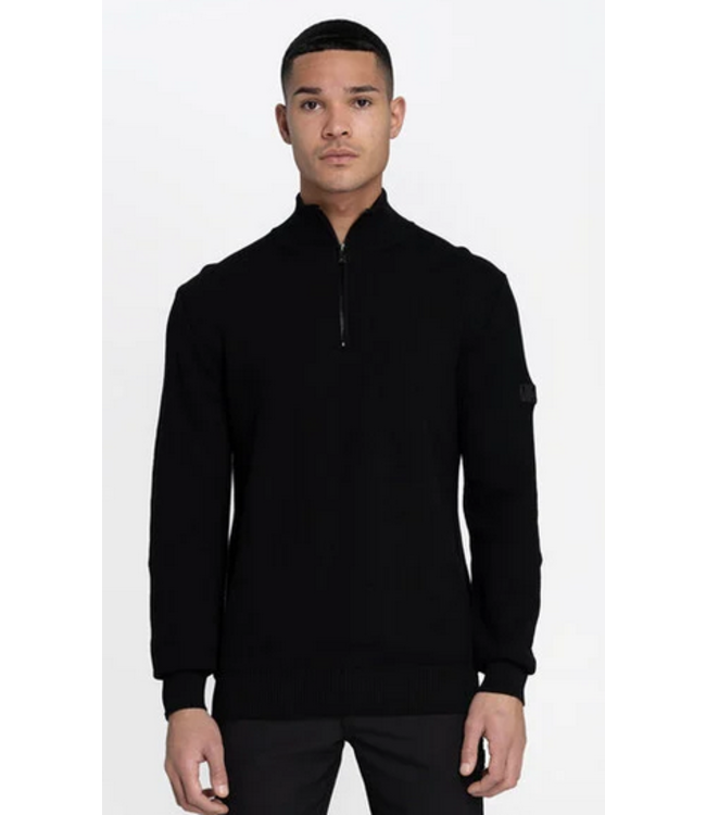 Malelions Malelions Men Knit Quarter Zip MM1-PS24-03  - Black