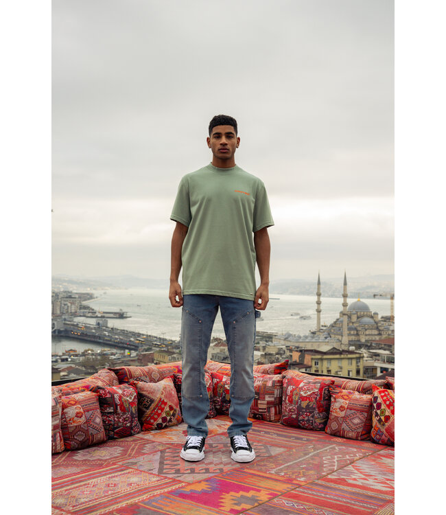 Croyez Croyez Family Owned Busines T-shirt -Green Orange