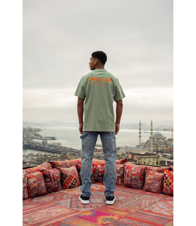 Croyez Croyez Family Owned Busines T-shirt -Green Orange