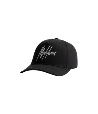 Malelions Malelions Men Striped Signature Cap - MA1-SS24-02- Black/White