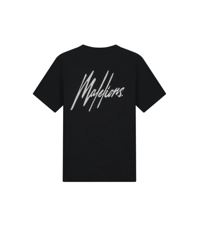 Malelions Malelions MM1-SS24-09 Men Striped Signature T-Shirt - Black /White