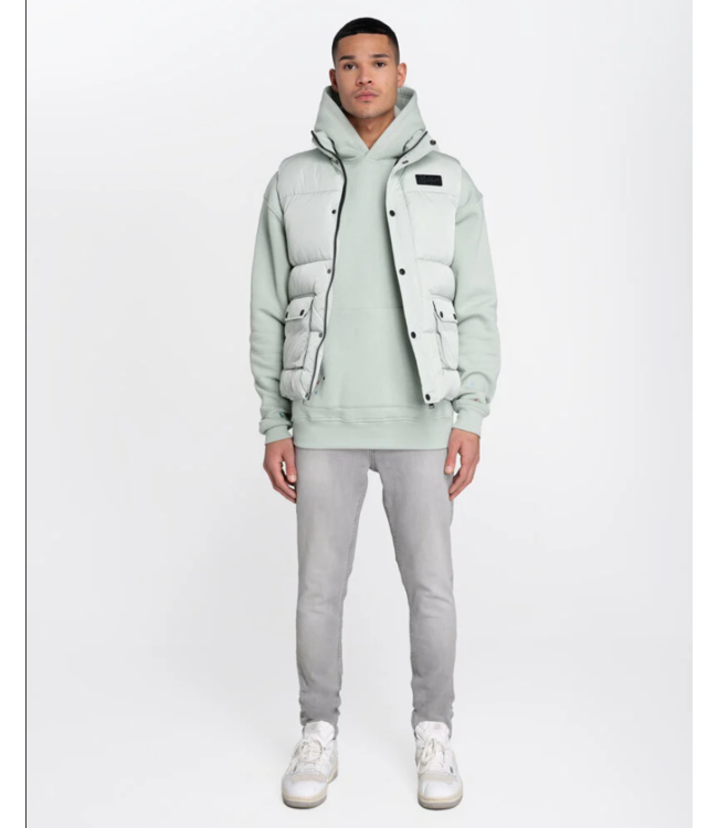 Malelions Malelions MM1-PS24-17 Men Crinkle Padded Vest Aqua Grey