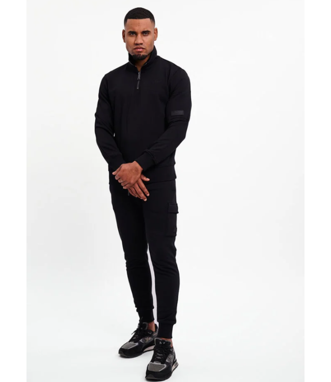 Malelions Men Pocket Quater Zip / Black