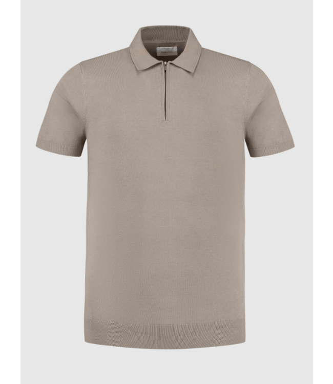 pure path PW 24010804 Halfzip Knitwear Polo /Taupe