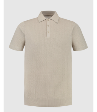 pure path PW 24010809 Structure Knitwear Polo / Sand