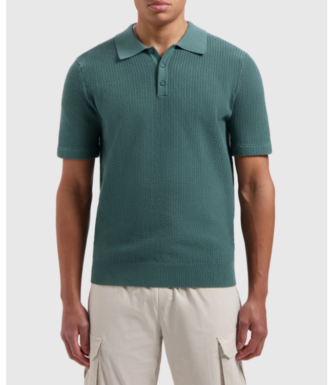Pure Path PW 24010809 Structure Knitwear Polo /Faded Green