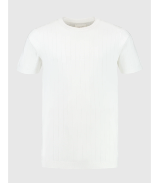 pure path PW 24010808 Striped Knitwear T-Shirt / Off White