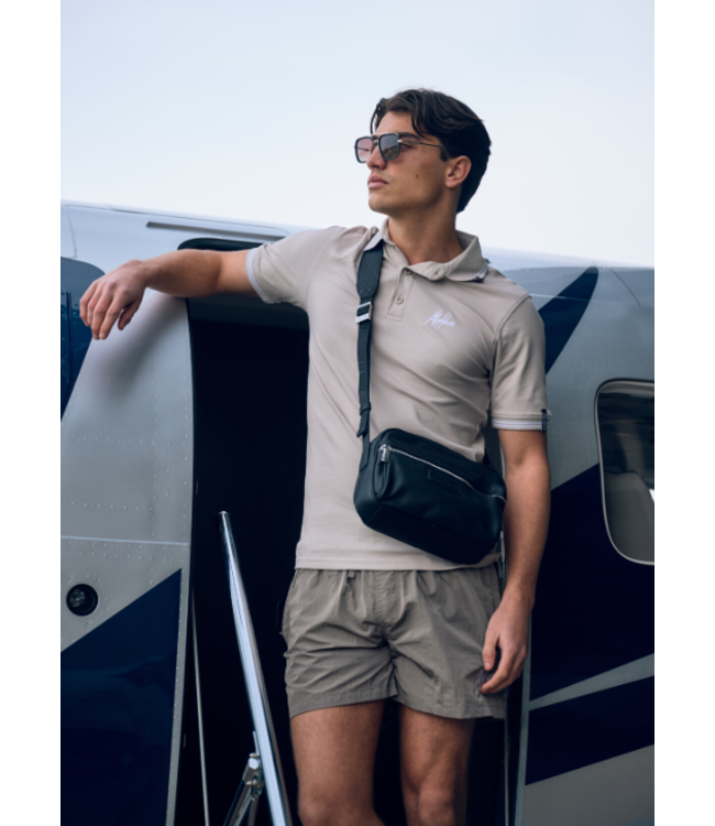 Malelions Malelions Men Signature Polo Taupe/White