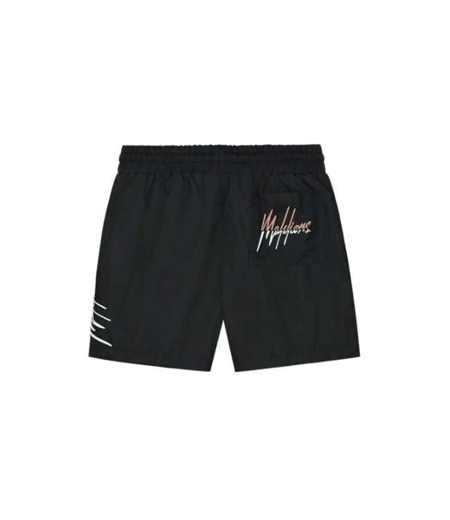 Malelions Malelions MM3-SS24-13 Men Split T-Shirt Swim Short - Black / Mauve
