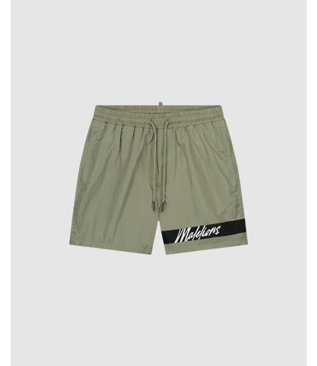 Malelions Malelions Men Captain Swim Shorts - Light Sage /Black