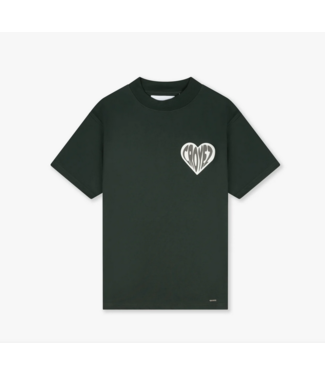 Croyez Pulled Heart T-Shirt Green-Off White