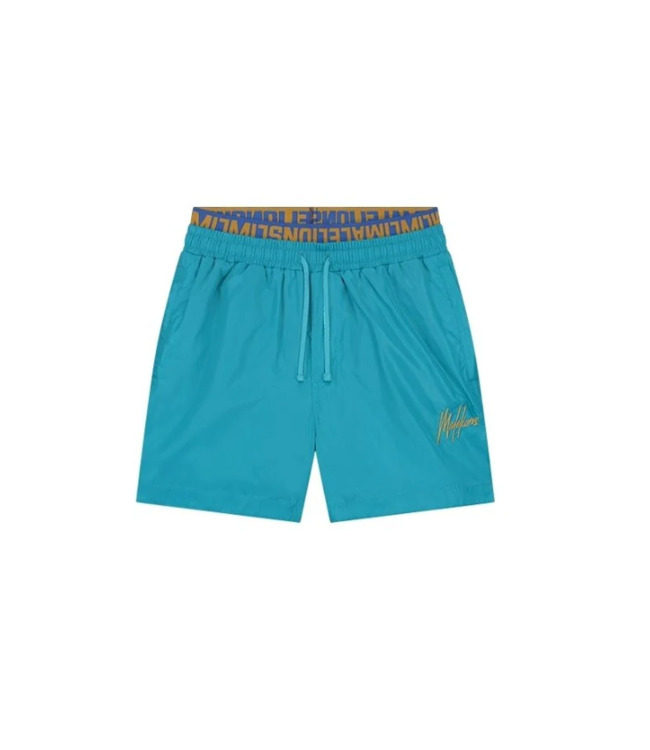 Malelions Malelions Men  Ventian 2.0 Swim Shorts - Aqua Blue /Gold