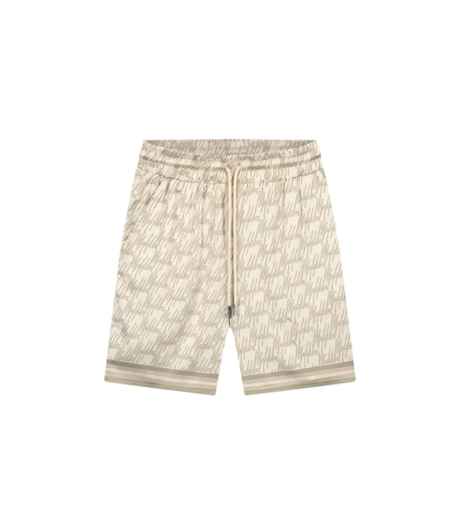 Malelions Malelions Men Resort Monogram Shorts Beige/Off Wite