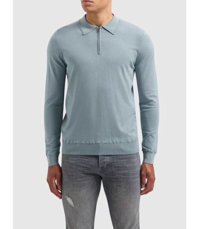 Pure Path Pure Path Halfzip Polo Knitwear 24030806 Blue Grey