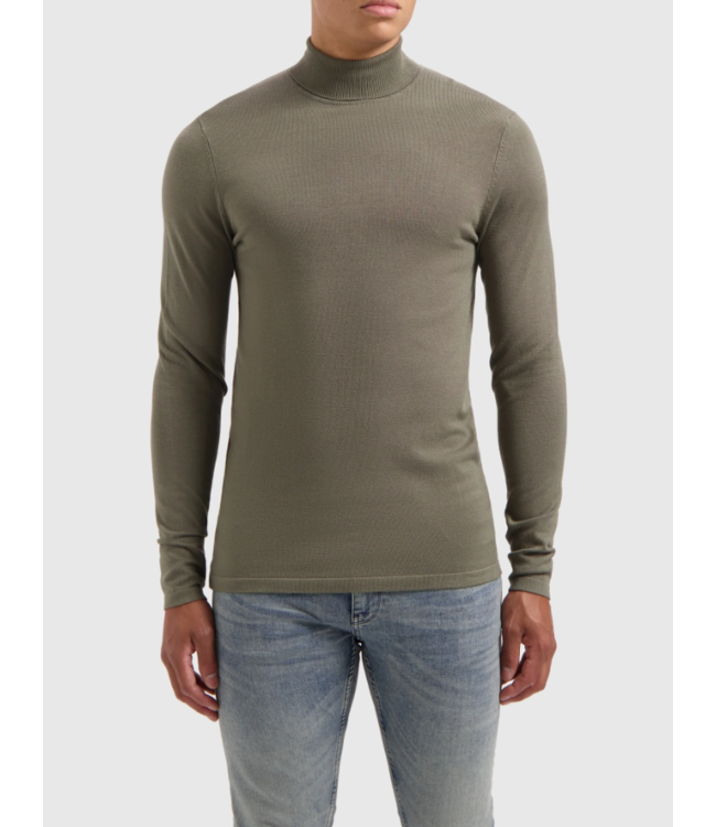 Pure Path Pure Path Essential Knitwear Turtleneck Sweater Army Green 24030802