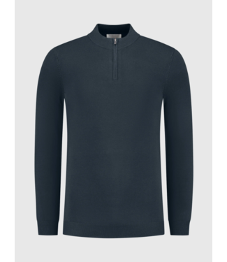 Pure Path Pure Path Essential Knitwear Halfzip Sweater Navy 10815