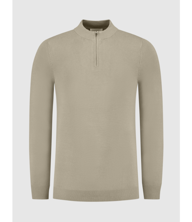 Pure Path Pure Path Essential Knitwear Halfzip Sweater Taupe 10815