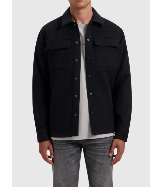 Pure Path Pure Path Flannel Overshirt 02-Black