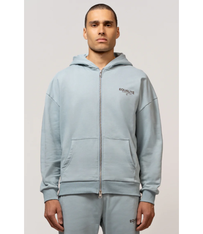 Equalité Equalite Societe Oversized Full Zip Hoodie - Light Blue