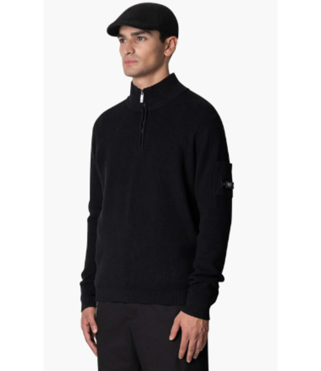 Quotrell Quotrell D'azur Knitted Halfzip - Black