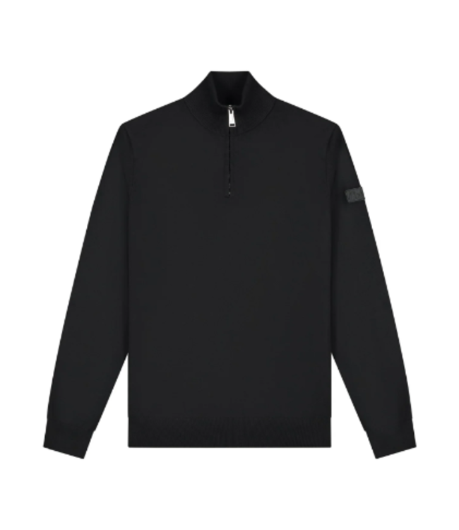 Malelions Men Knitted Quarter Zip MM3-AW24-09-Black