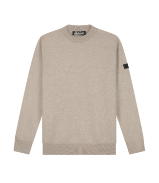Malelions Men Knitted Crewneck-Taupe