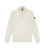 Malelions Men Knitted Quarter Zip-Off-White