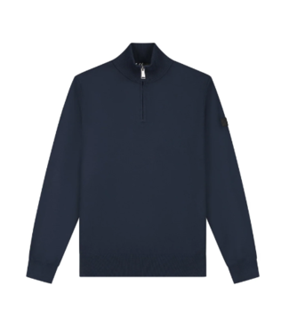 Malelions Men Knitted Quarter Zip-Navy
