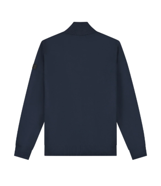 Malelions Men Knitted Quarter Zip MM3-AW24-09-Navy