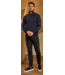 Malelions Men Knitted Quarter Zip MM3-AW24-09-Navy
