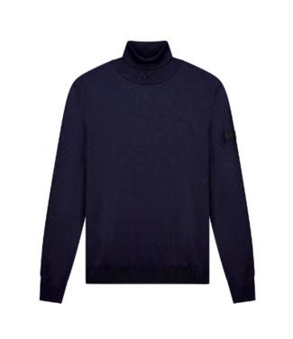 Malelions Men Knitted Turtleneck-Navy
