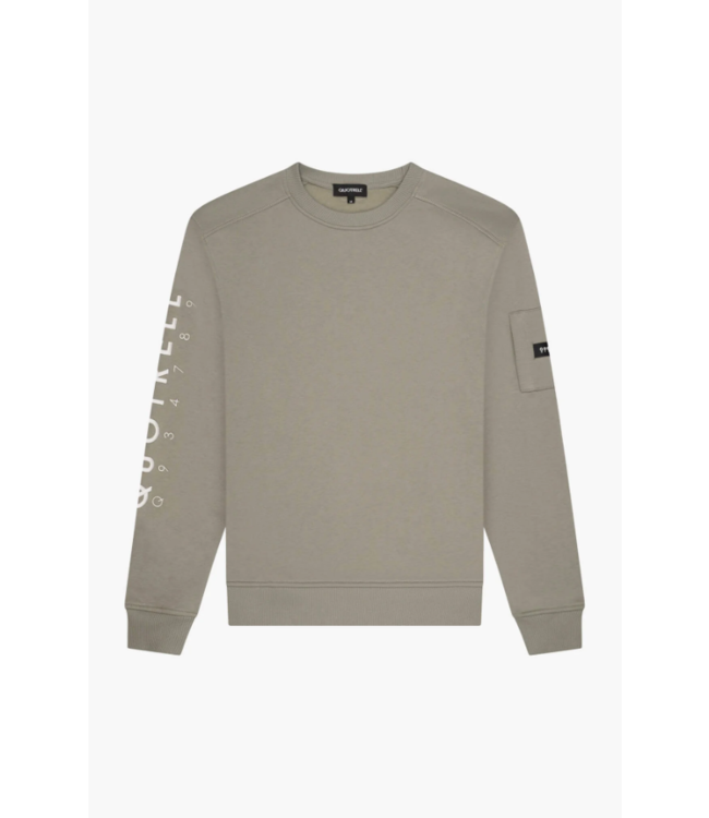 Quotrell Quotrell Defender Crewneck Faded Olive/White