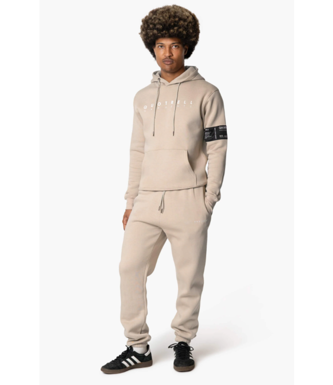 Quotrell Quotrell Aruba Set (Hoodie + Pants) - Taupe/White
