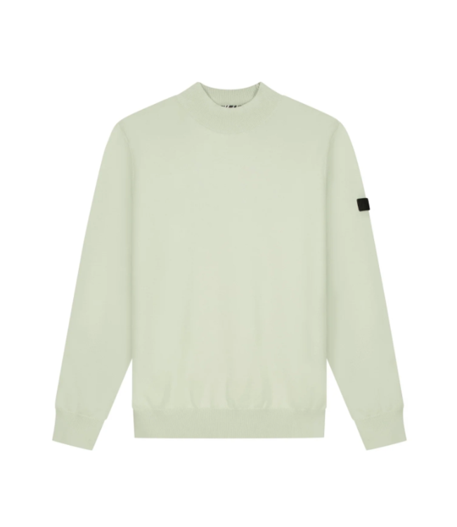 Malelions Malelions Men Knitted Mock Neck Sweater- Pale Aqua
