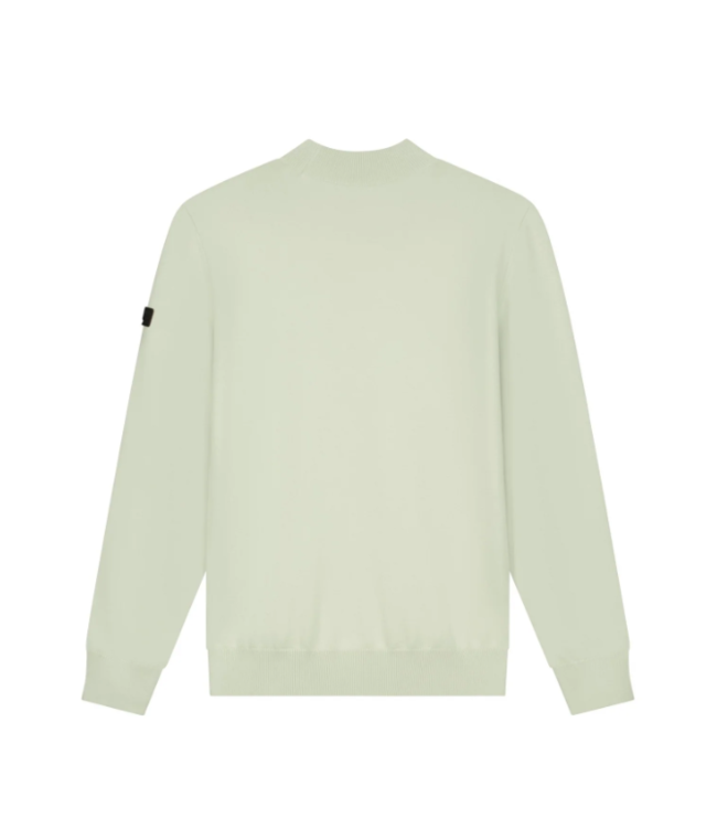 Malelions Malelions Men Knitted Mock Neck Sweater- Pale Aqua
