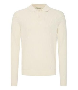 Casual Friday Casual Friday LS Ribbed Polo Knit - Off White 20505493