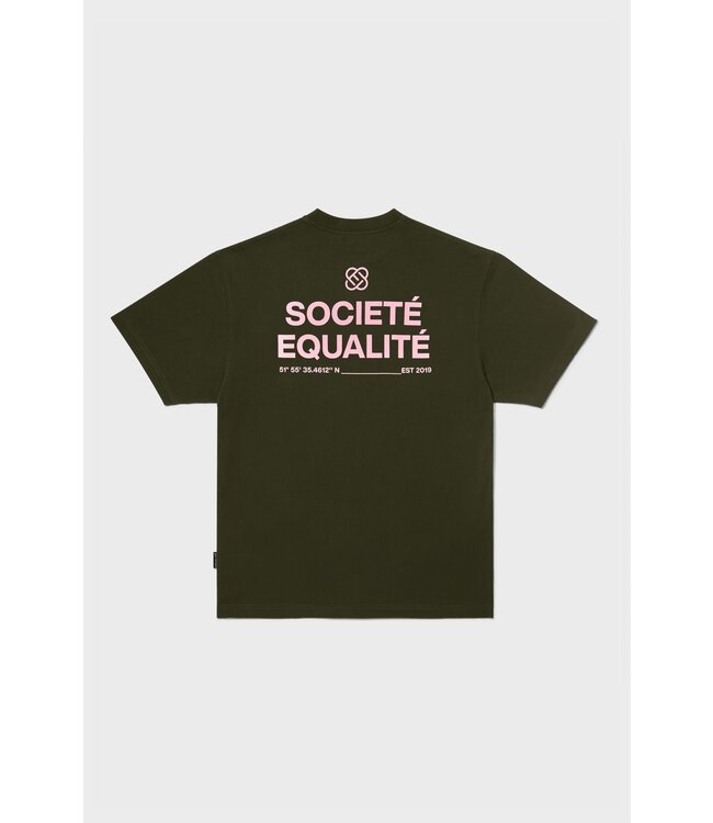 Equalité Equalite Societe Oversized Tee - Army Green & Pink 25